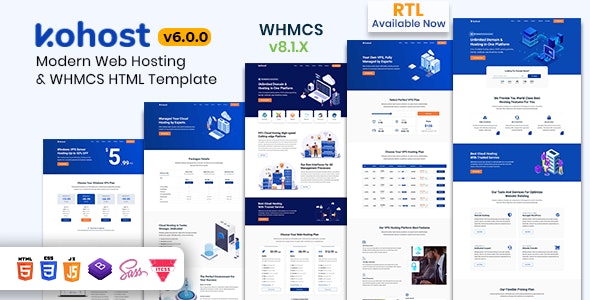 Kohost v6.0.0 – Modern Web Hosting &amp; WHMCS Template