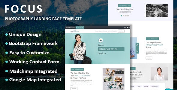 Focus v1.0 - Photography Landing Page Template