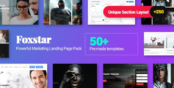 Foxstar v1.0 - Landing Pages Pack With Page Builder
