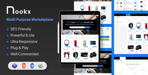 Nookx v1.4 - Multipurpose Buy &amp; Sell - Digital Marketplace Bootstrap HTML Template with Admin Panel