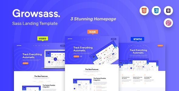 Growsass v1.0 - Startup Agency and SasS Landing Page Template